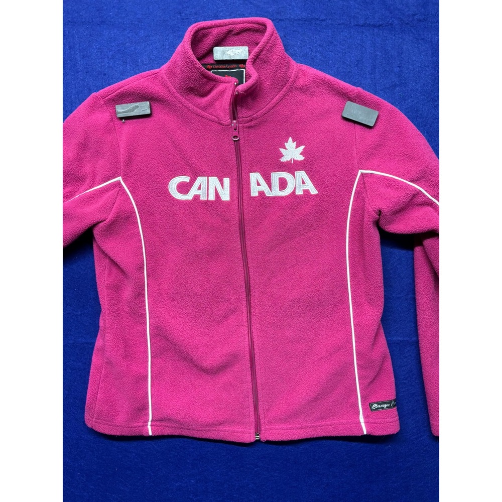 [Gorpcore] Women Classique Canada Fleece Full Zip Jacket S Pink